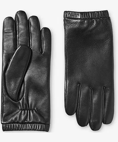 Aspinal of London Mens Black Men's Weekend leather gloves