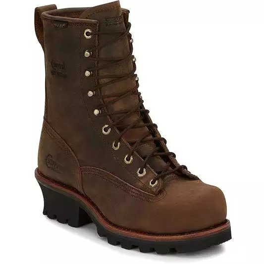 Chippewa Men's Paladin 8 Steel Toe WP Logger Work Boot- Brown- 73101