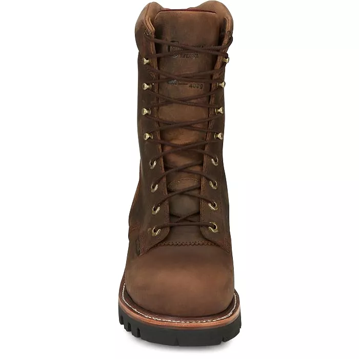 Chippewa Men's Super Dna 9 Steel Toe WP Lace Up Work Boot -Brown- 59407