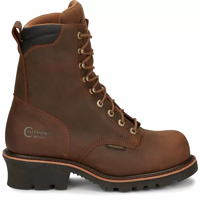 Chippewa Men's Valdor 8 Comp Toe WP Logger Work Boot - Tan - 73236