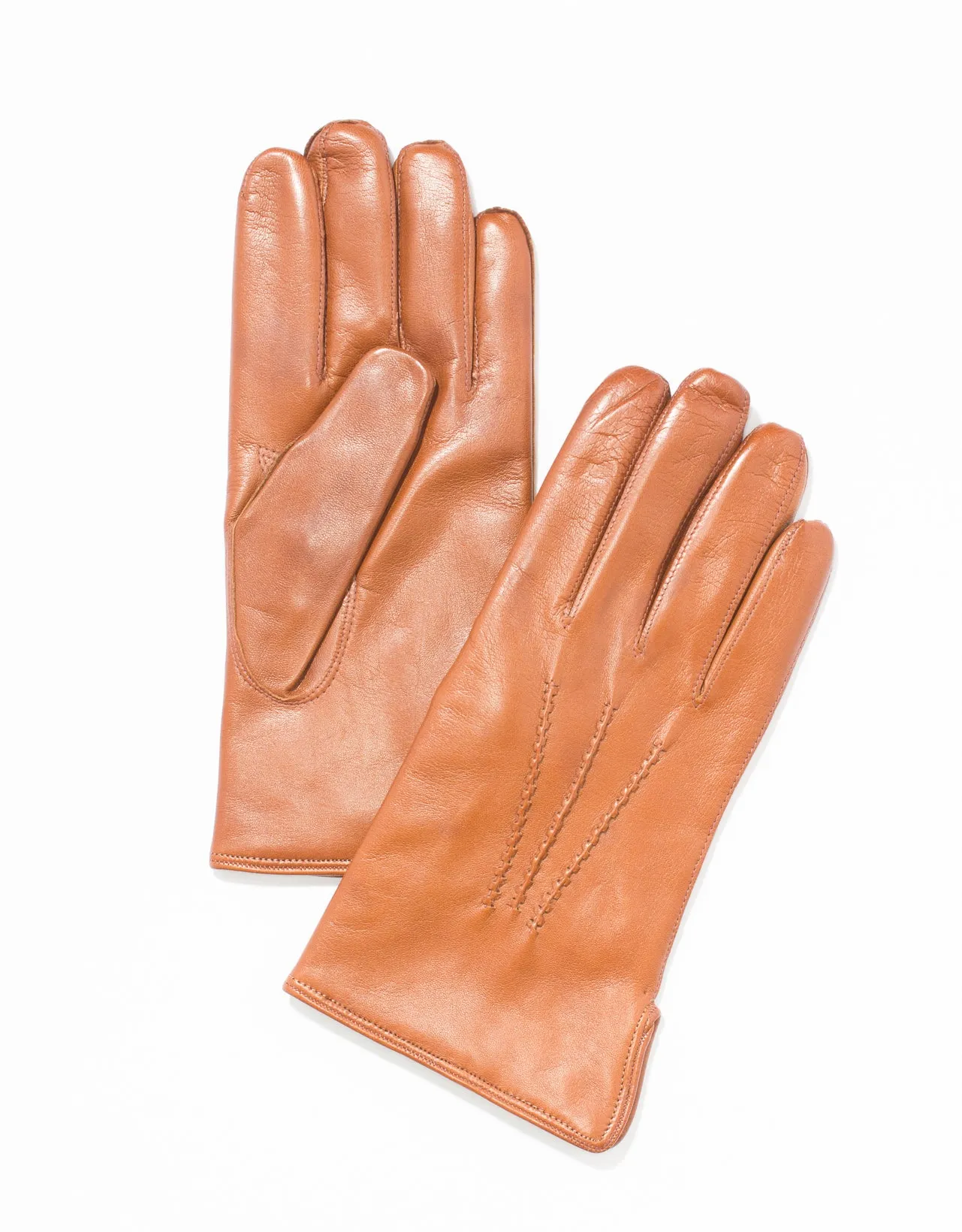 COGNAC NAPPA LEATHER GLOVES