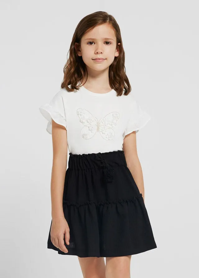 Crepe skirt for teen girl - Black