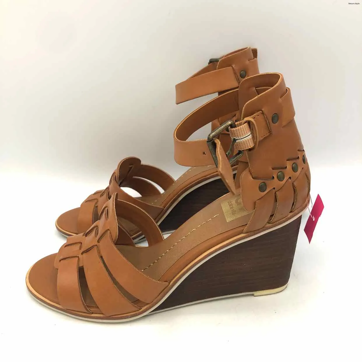 DOLCE VITA Caramel Brown Leather 3 Wedge Shoe Size 8 Shoes