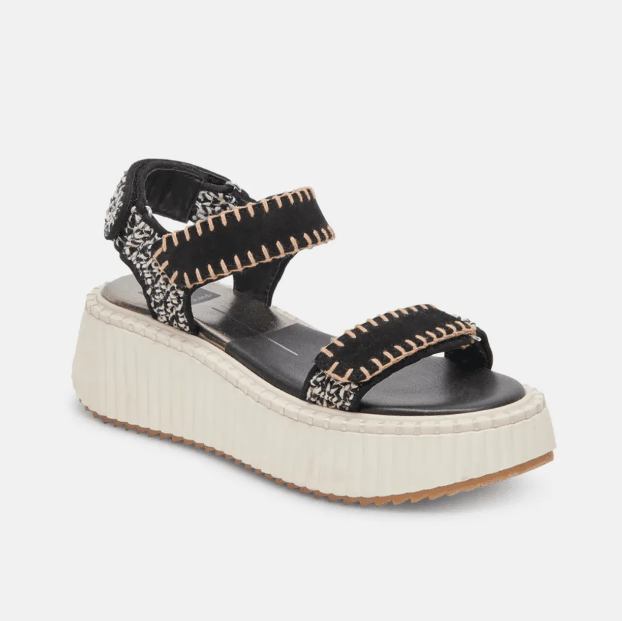 Dolce Vita Debra Sandals in Black White Nubuck