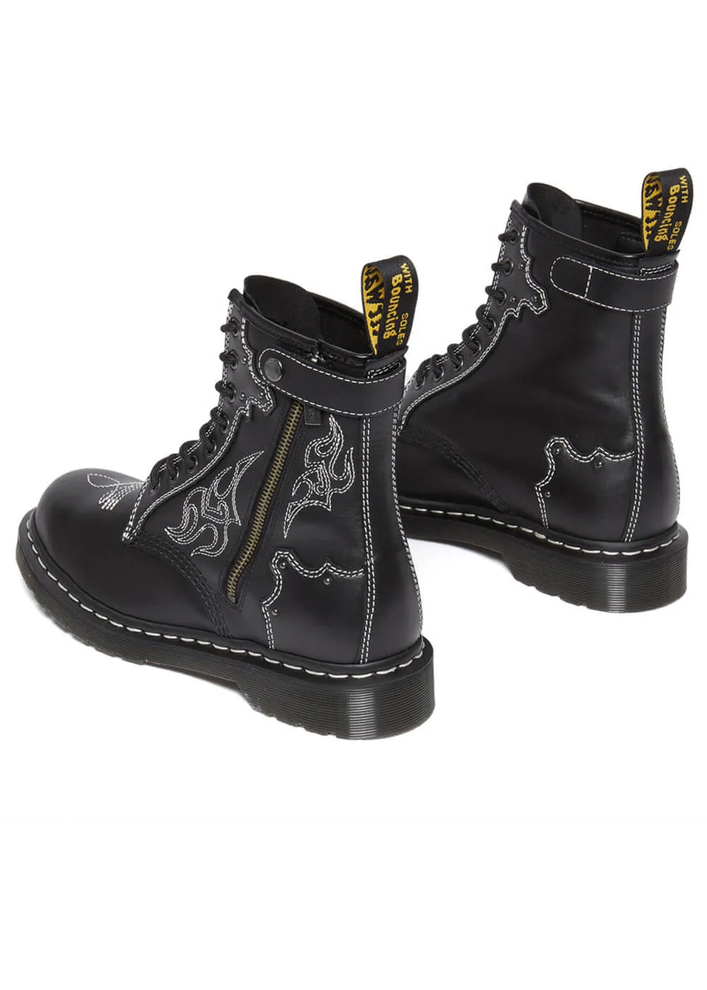 Dr. Martens 1460 Gothic Americana Wanama Leather Boots Black