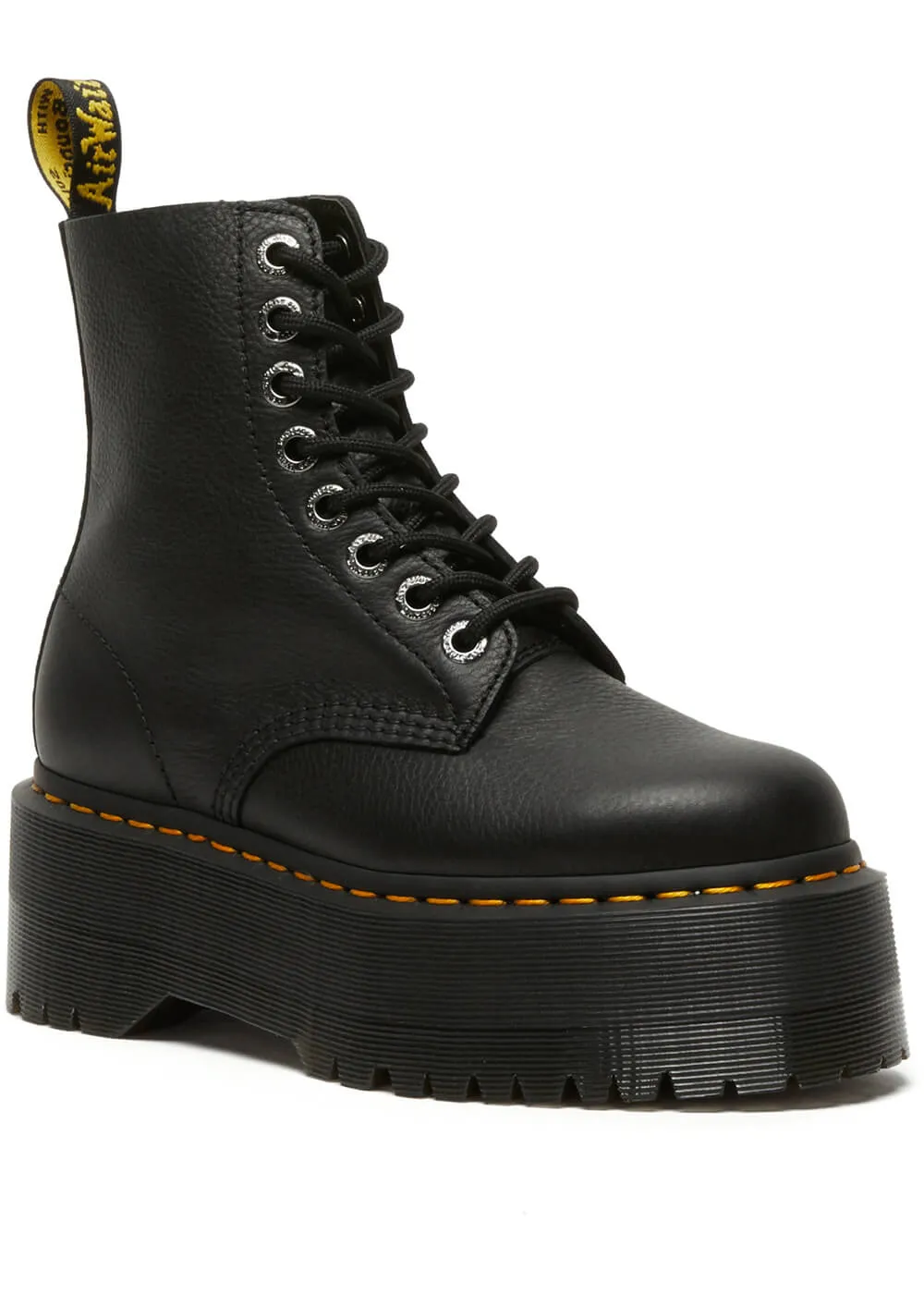 Dr. Martens 1460 Pascal Max Pisa Soft Leather Platform Boots Black