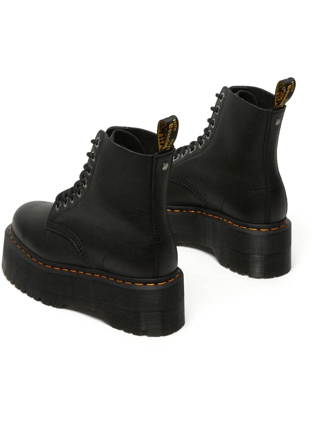 Dr. Martens 1460 Pascal Max Pisa Soft Leather Platform Boots Black