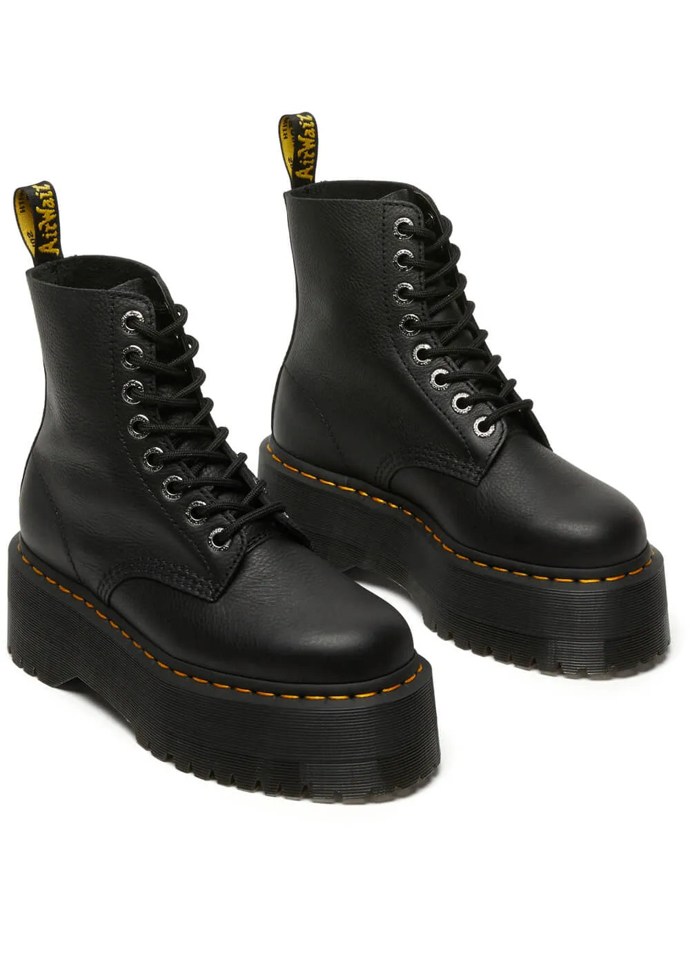 Dr. Martens 1460 Pascal Max Pisa Soft Leather Platform Boots Black