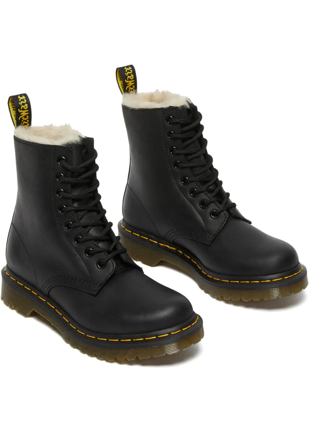 Dr. Martens 1460 Serena Lined Leather Boots Black