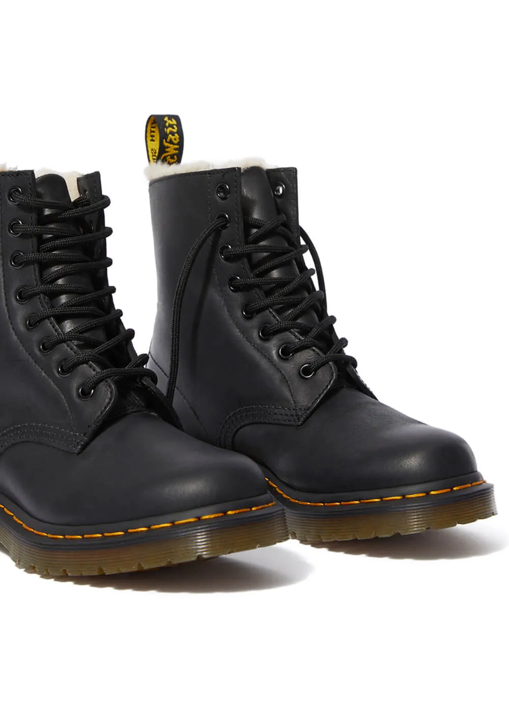 Dr. Martens 1460 Serena Lined Leather Boots Black