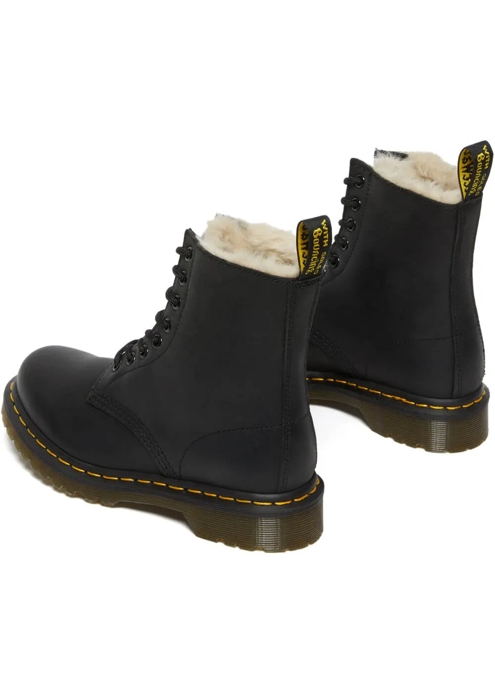 Dr. Martens 1460 Serena Lined Leather Boots Black