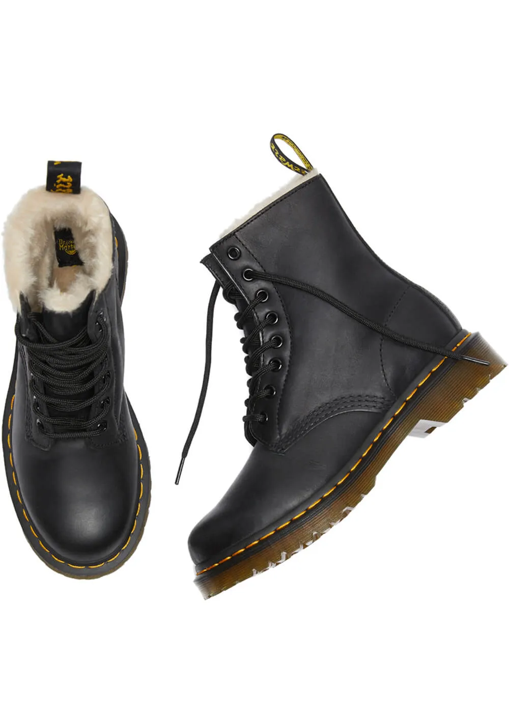 Dr. Martens 1460 Serena Lined Leather Boots Black