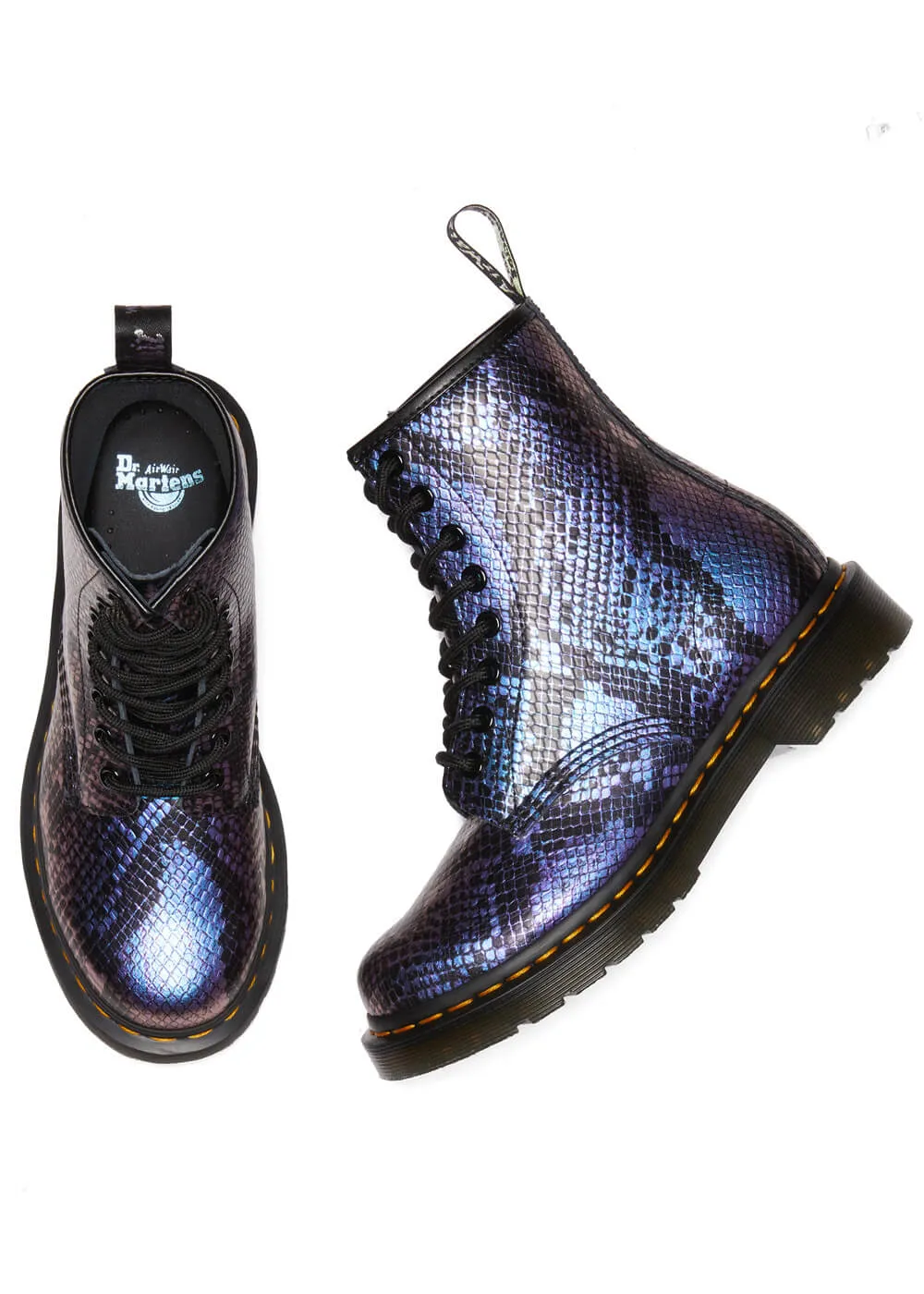 Dr. Martens 1460 Viper Snake Leather Boots Black Blue