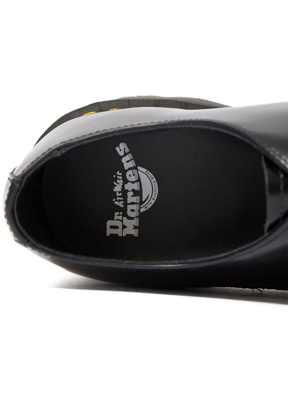 Dr. Martens 1461 Quad Polished Smooth Leather Platform Shoes Black