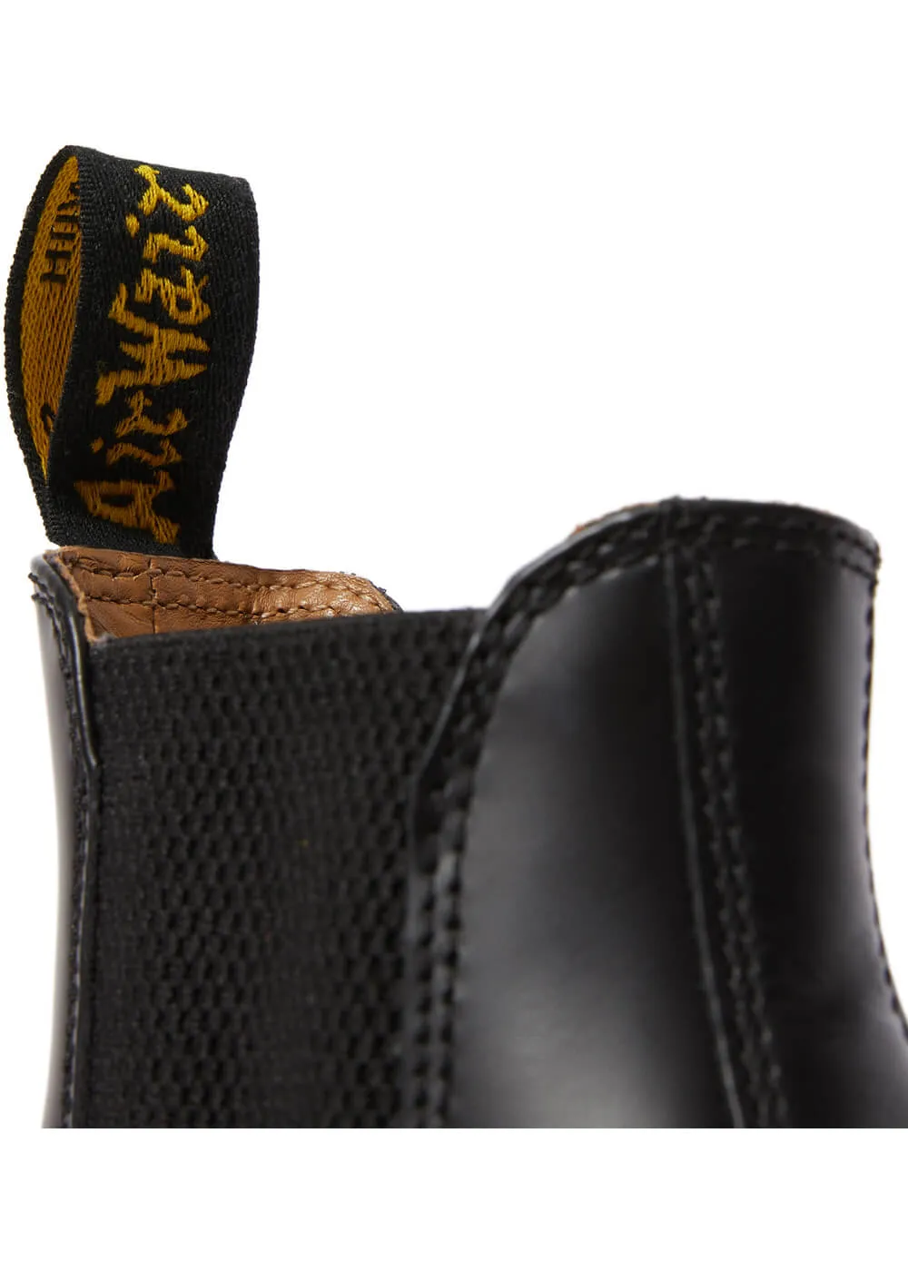 Dr. Martens 2976 Yellow Stitch Chelsea Smooth Boots Black