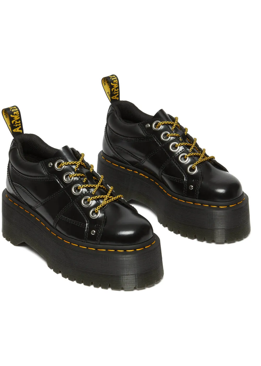 Dr. Martens 5i Quad Max Buttero Leather Platform Shoes Black