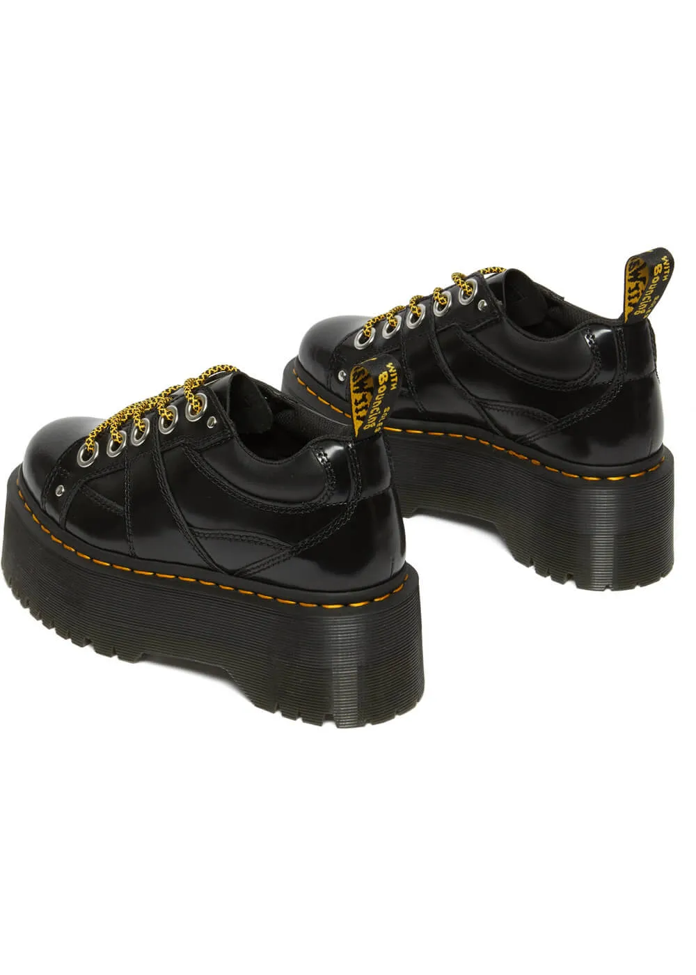 Dr. Martens 5i Quad Max Buttero Leather Platform Shoes Black