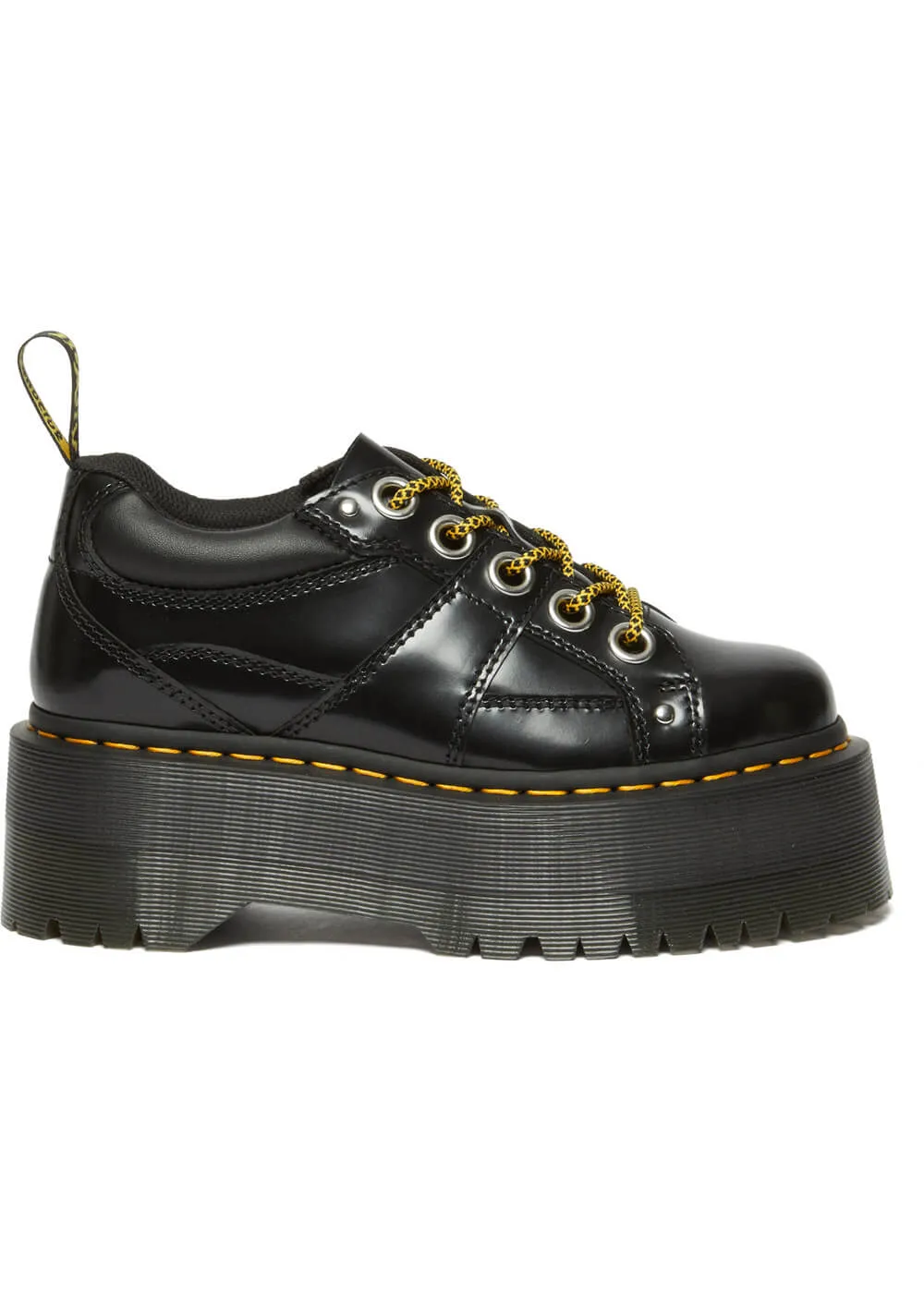 Dr. Martens 5i Quad Max Buttero Leather Platform Shoes Black