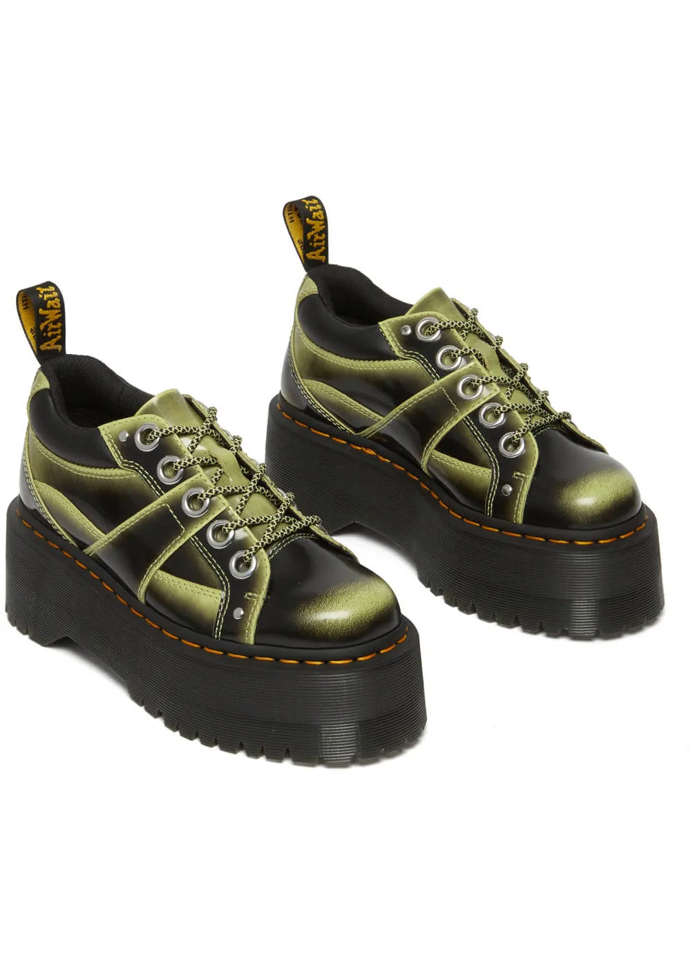 Dr. Martens 5i Quad Max Leather Platform Schuhe Lime Green