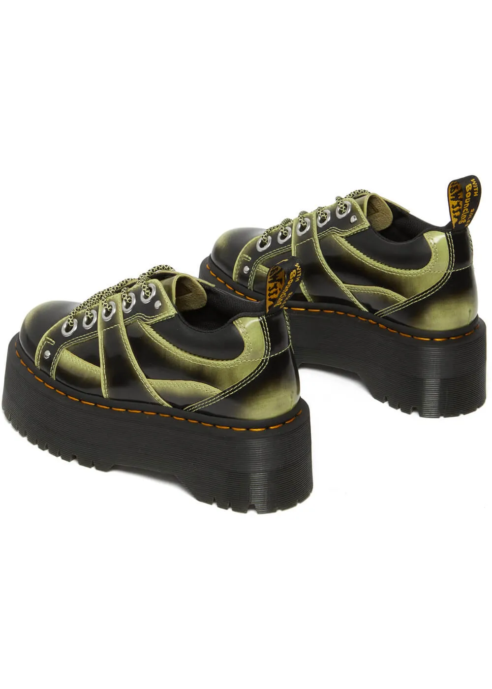 Dr. Martens 5i Quad Max Leather Platform Schuhe Lime Green