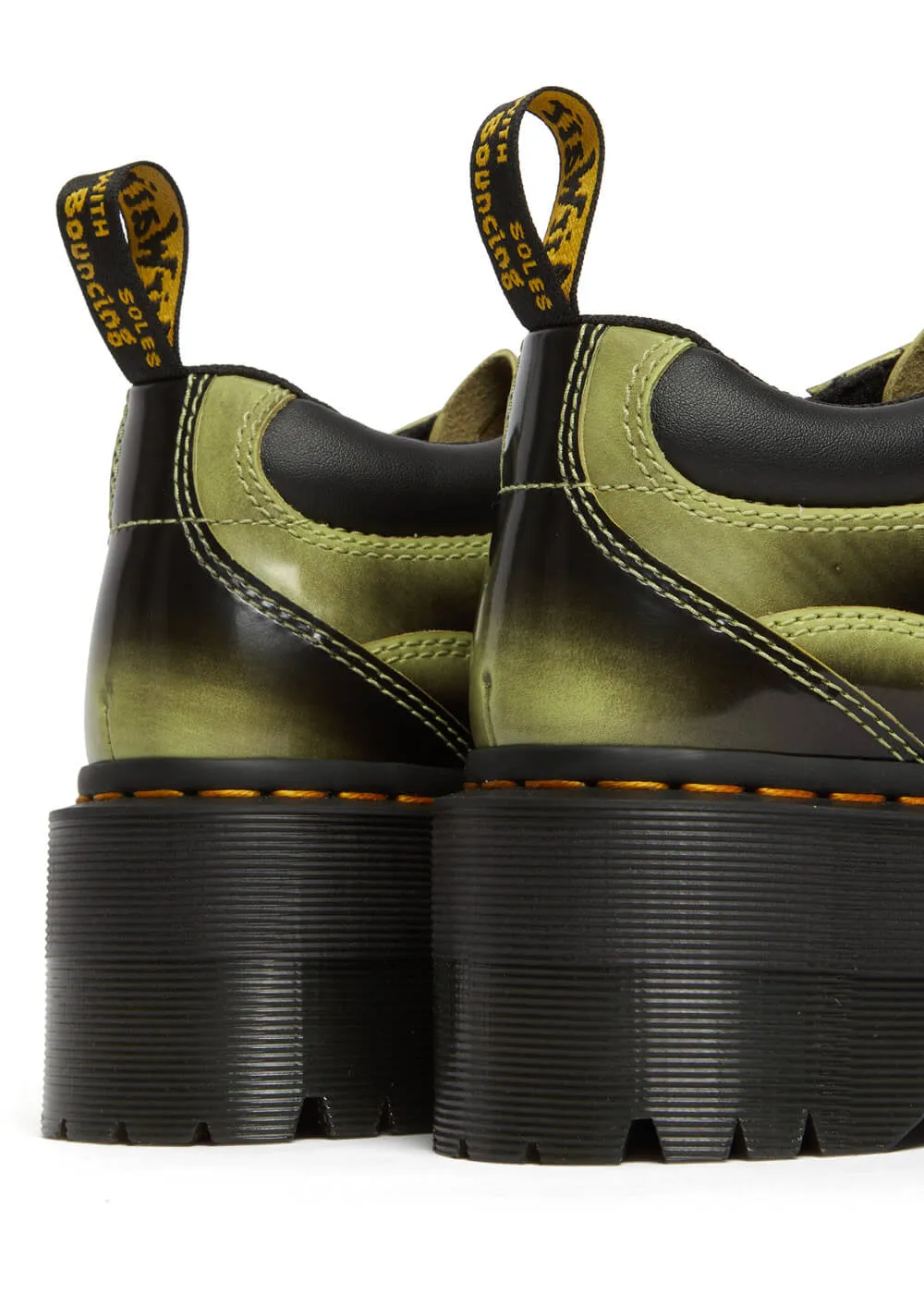 Dr. Martens 5i Quad Max Leather Platform Schuhe Lime Green