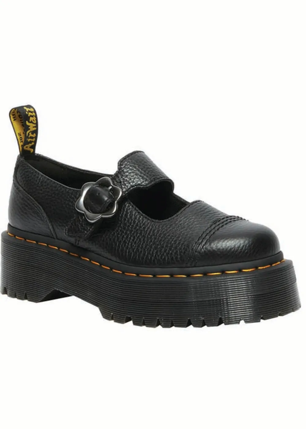 Dr. Martens Addina Flower Quad Platform Mary Janes Black