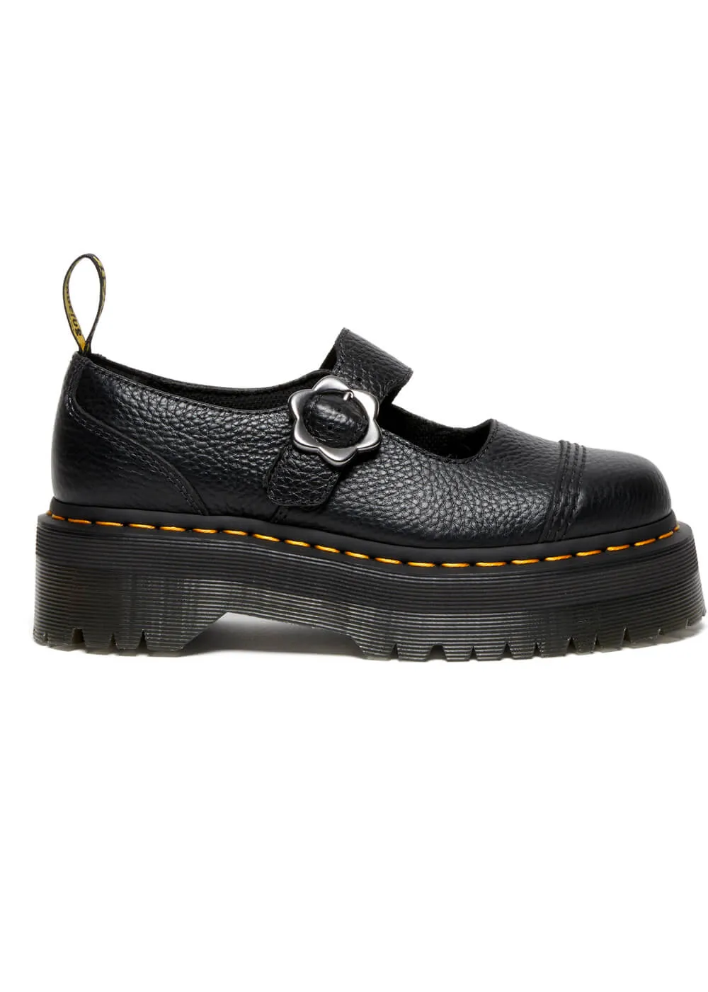 Dr. Martens Addina Flower Quad Platform Mary Janes Black