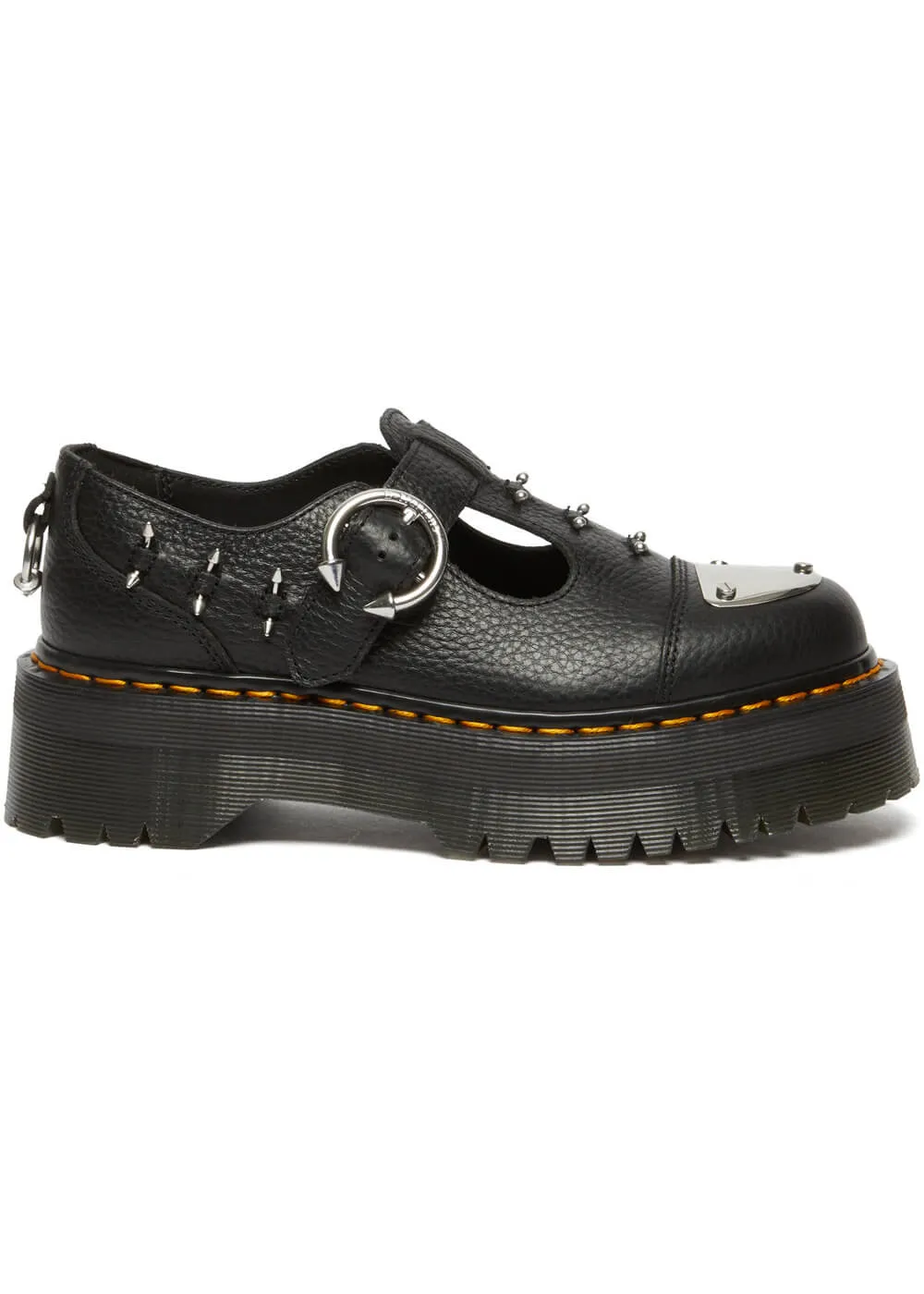 Dr. Martens Bethan Hardware Nappa Platform Leather Mary Janes Black