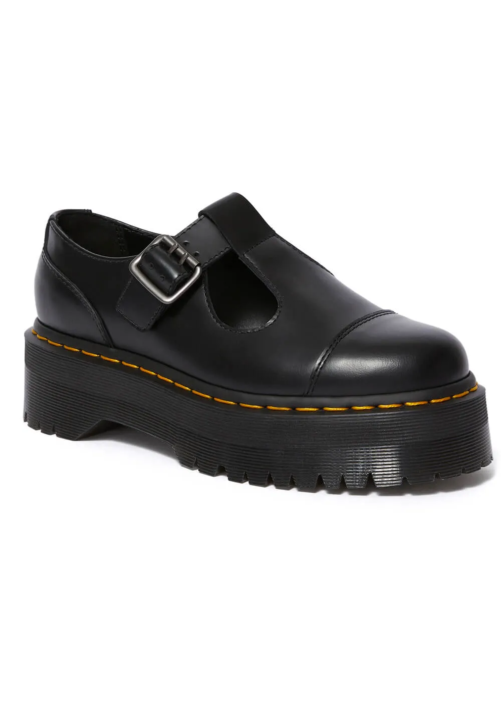 Dr. Martens Bethan Smooth Leather Platform Mary Jane Shoes Black