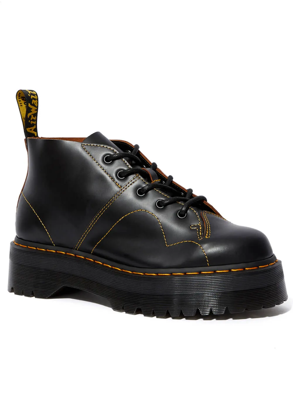 Dr. Martens Church Quad Platform Leather Boots Black