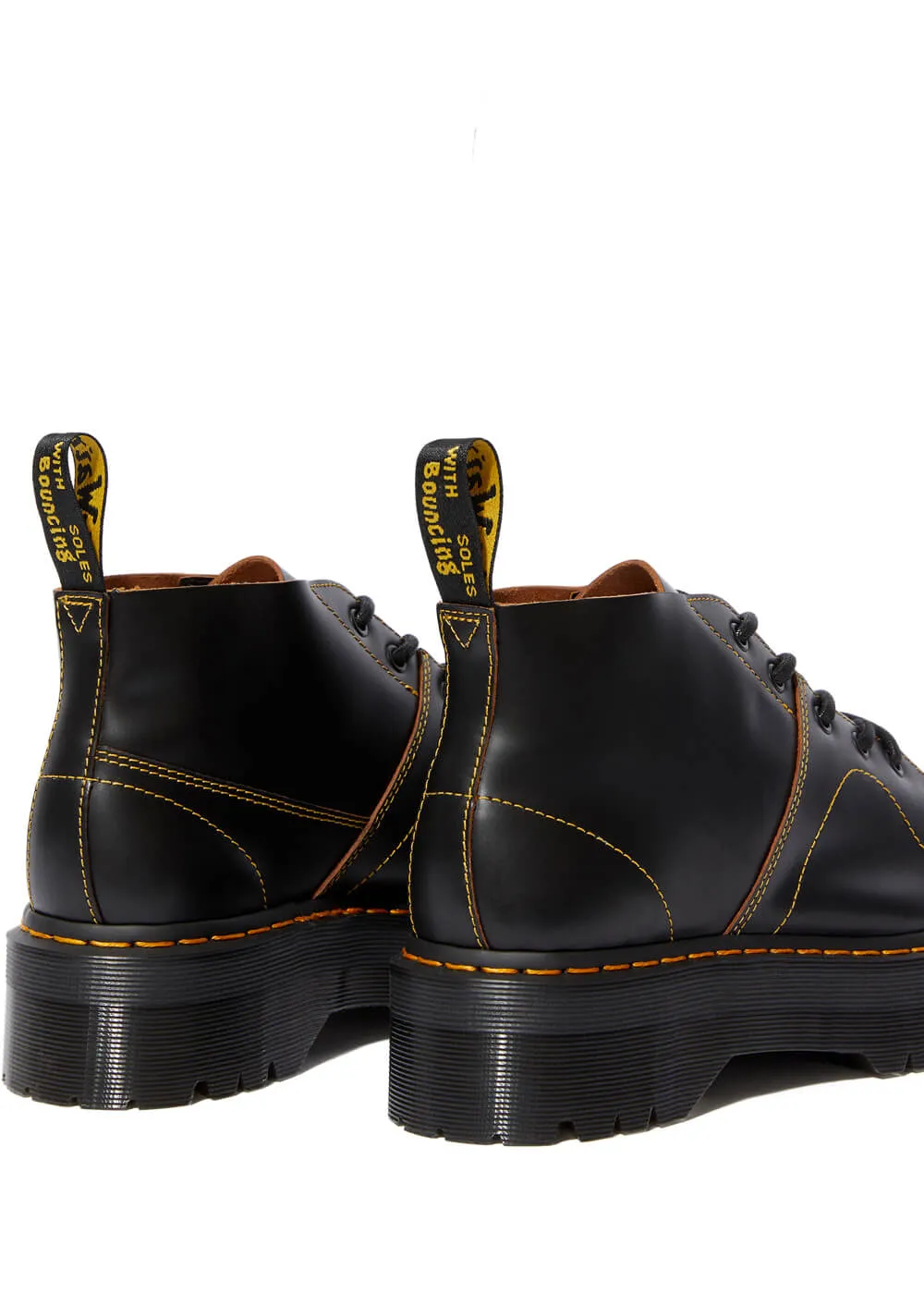 Dr. Martens Church Quad Platform Leather Boots Black