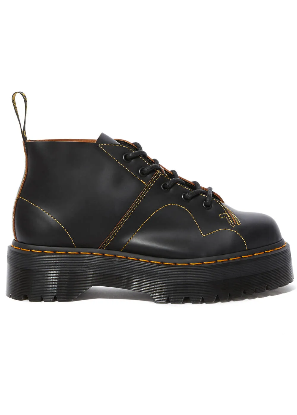 Dr. Martens Church Quad Platform Leather Boots Black