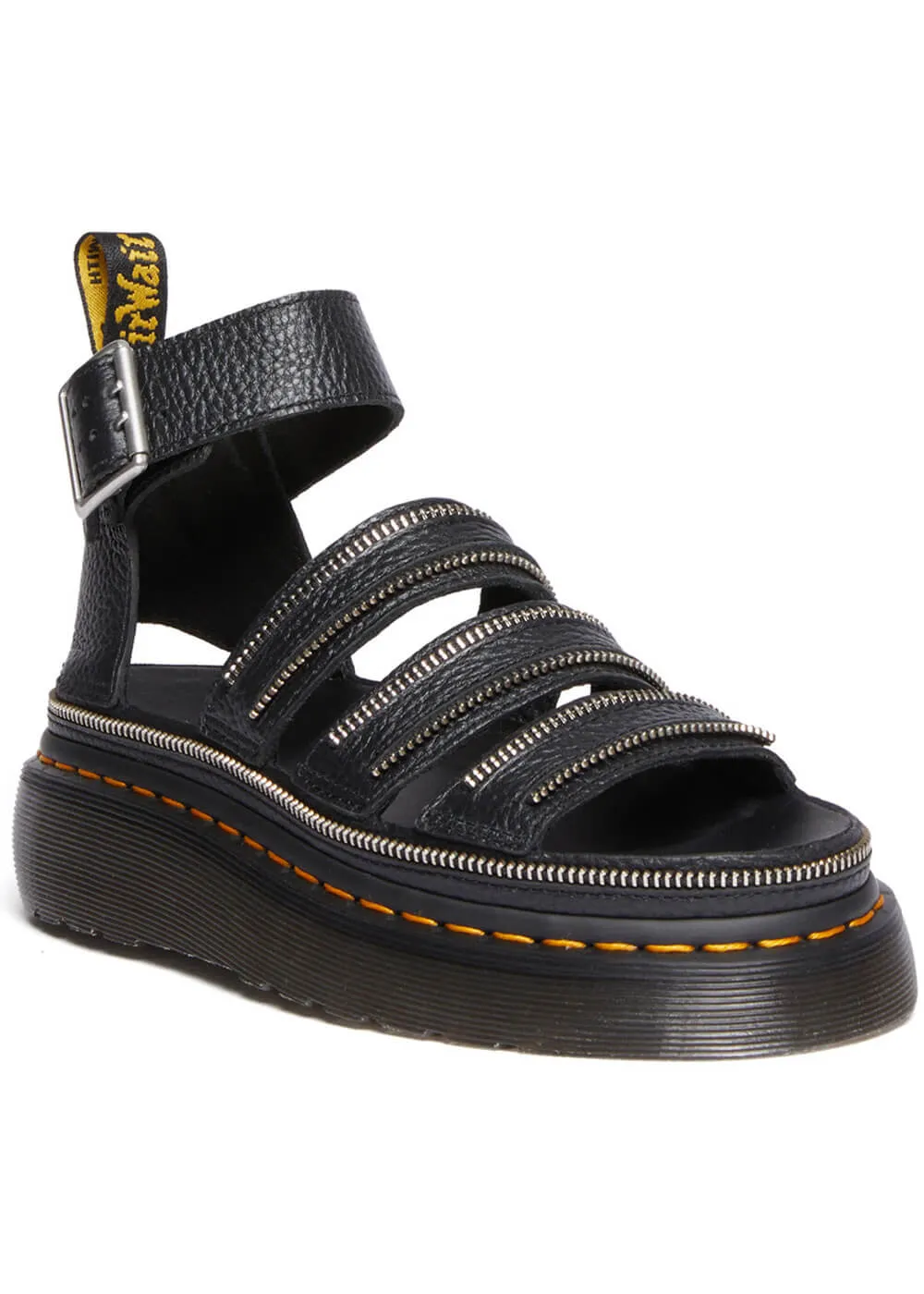 Dr. Martens Clarissa II Quad Zip Soft Leather Sandels Black