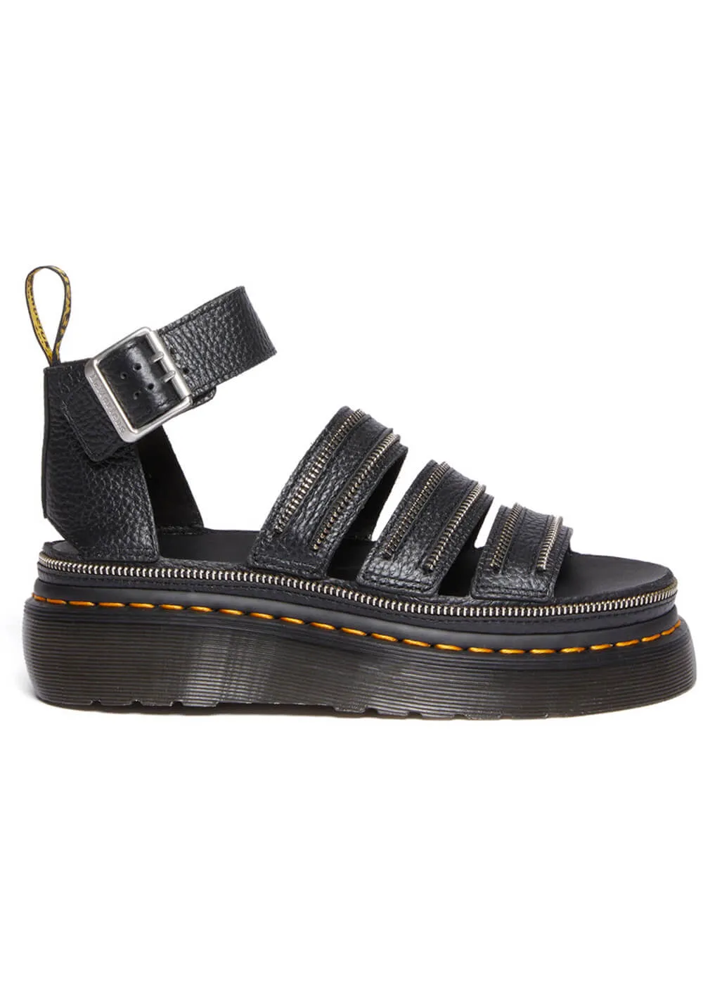 Dr. Martens Clarissa II Quad Zip Soft Leather Sandels Black