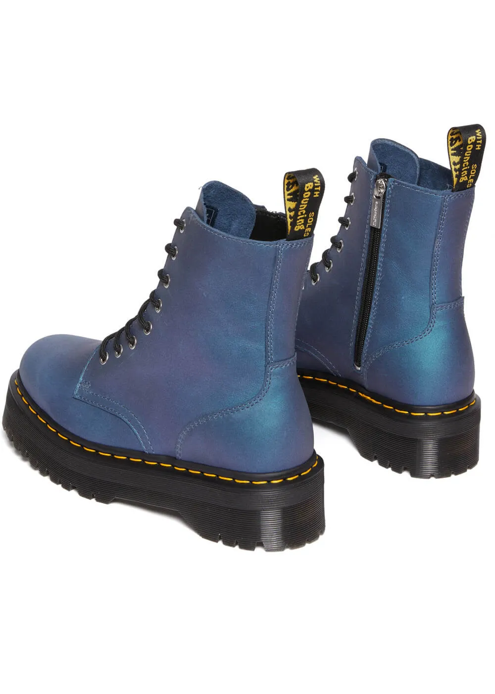 Dr. Martens Jadon Pull Up Shift Leather Boots Deep Blue