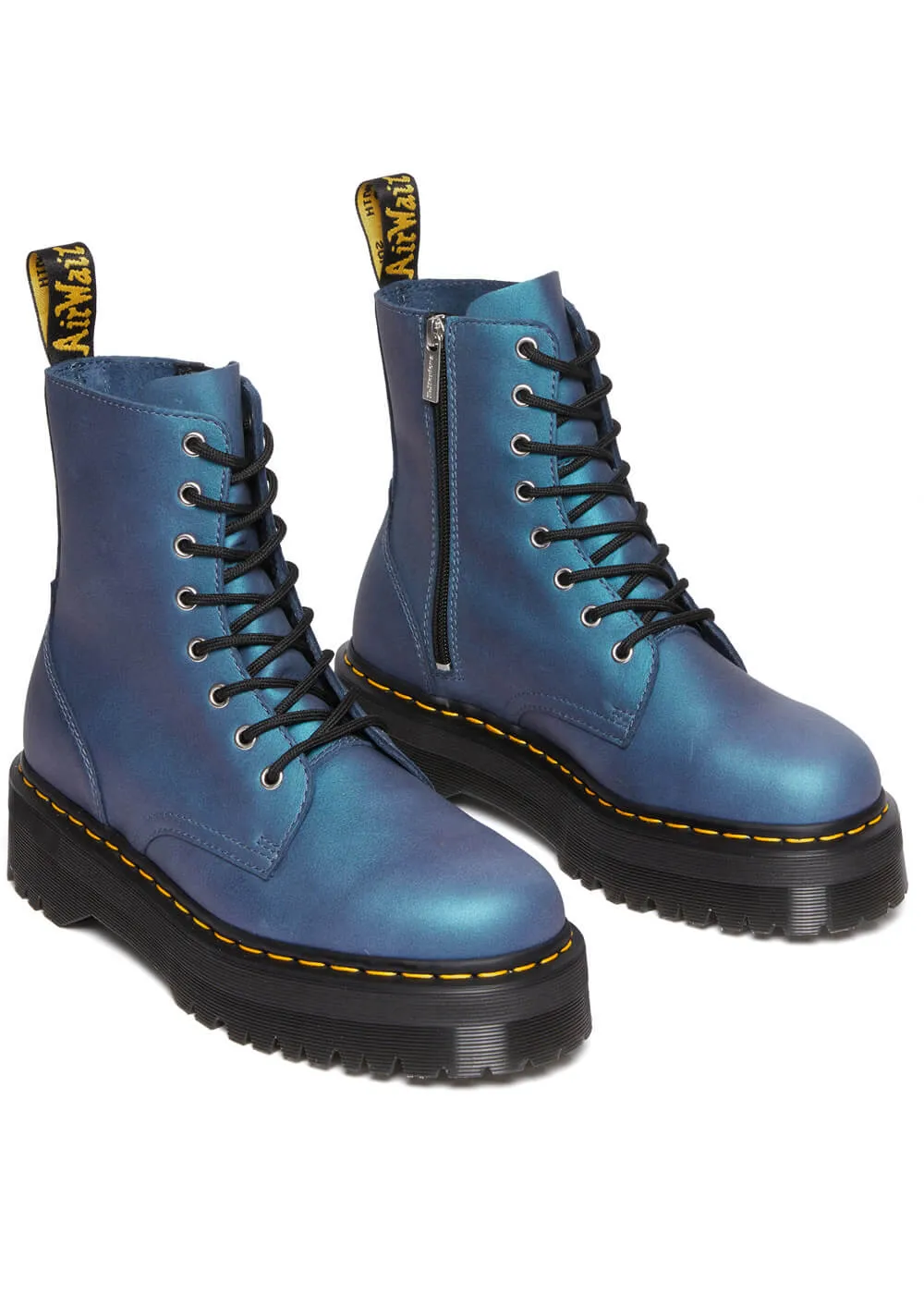 Dr. Martens Jadon Pull Up Shift Leather Boots Deep Blue