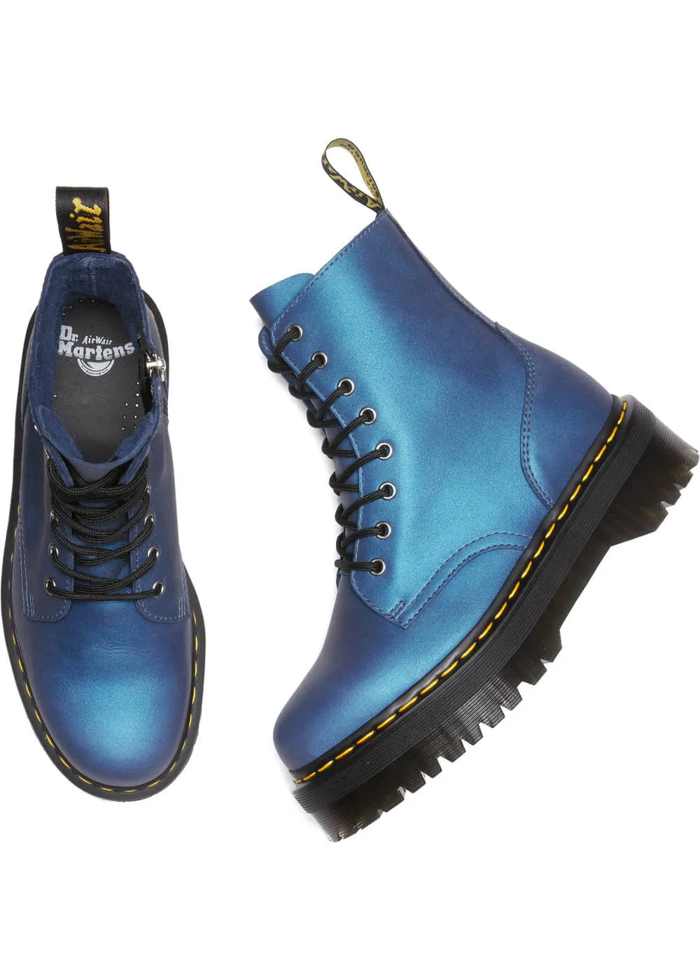 Dr. Martens Jadon Pull Up Shift Leather Boots Deep Blue