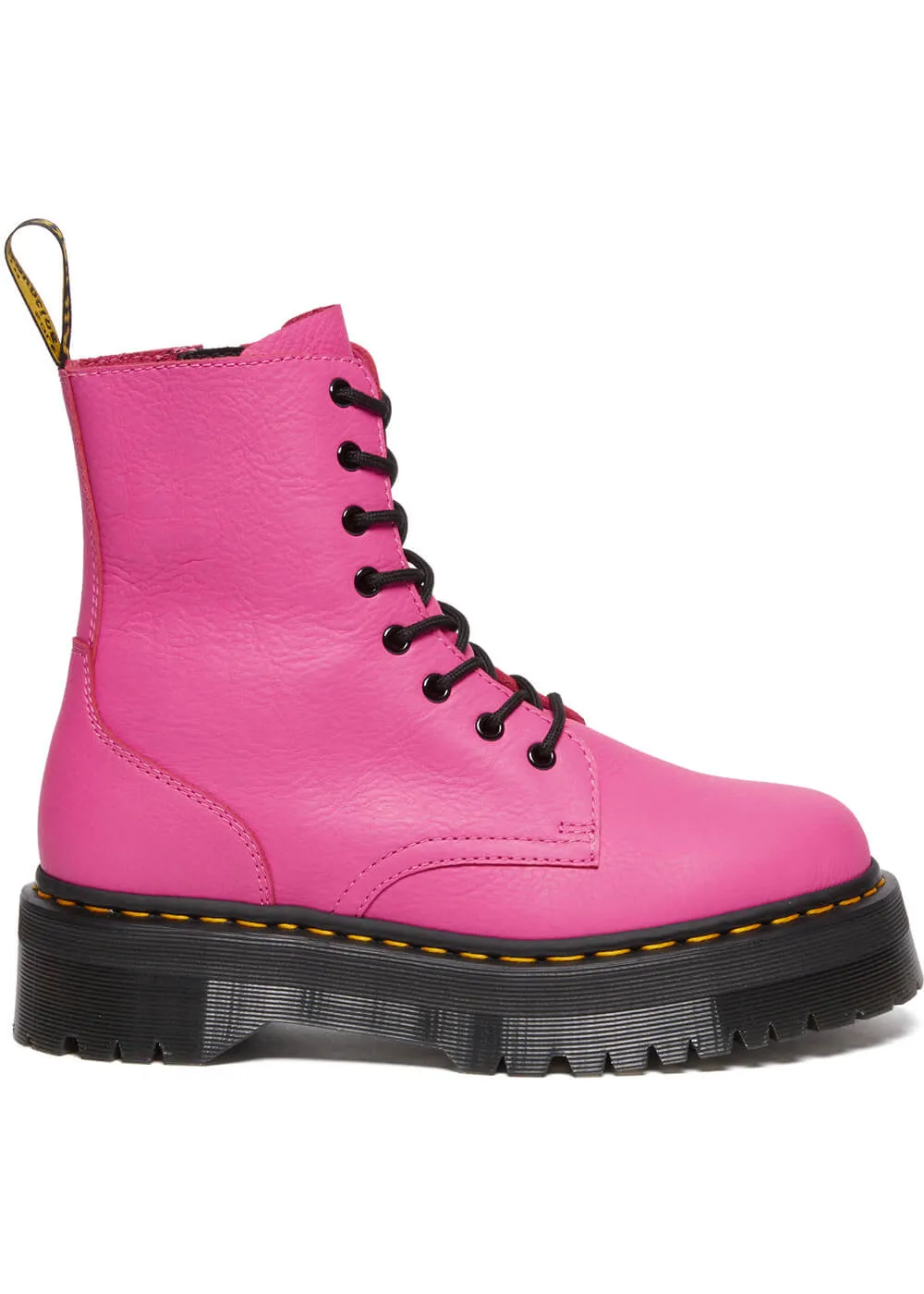 Dr. Martens Jadon Thrift Pisa Pink Virginia Soft Leather Platform Boots Pink