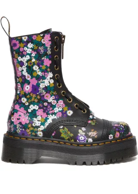 Dr. Martens Sinclair Hi Vintage Floral Leather Boots Black