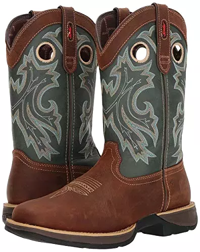 Durango Men's Rebel Pull-On Western Boot Mid Calf, Saddlehorn and Clover, 10 M US