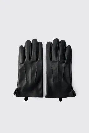 Faux Leather Gloves