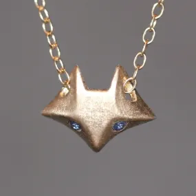 Fox Necklace in Gold with Gemstones