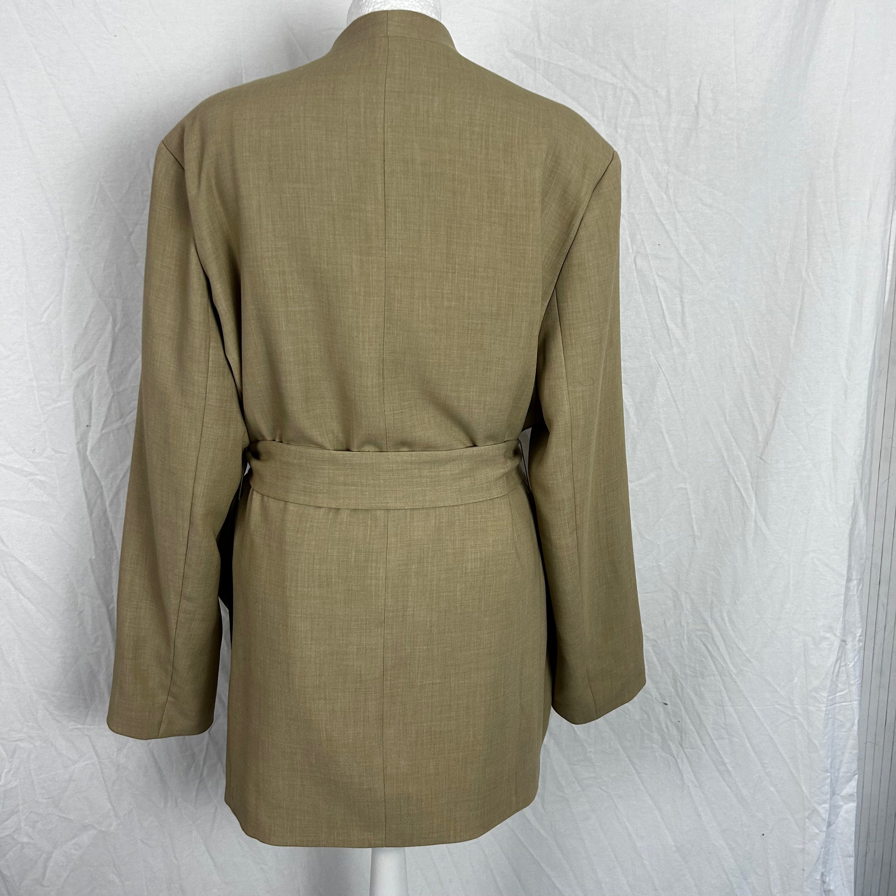 Frankie Shop Beige Oversize Belted Jacket M/L