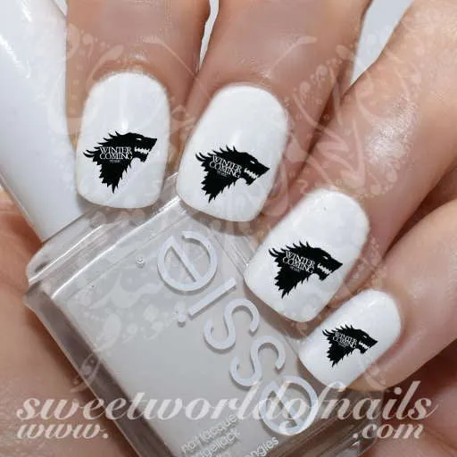 Game of Thrones Nail Art Winter is coming Nail Water Decals