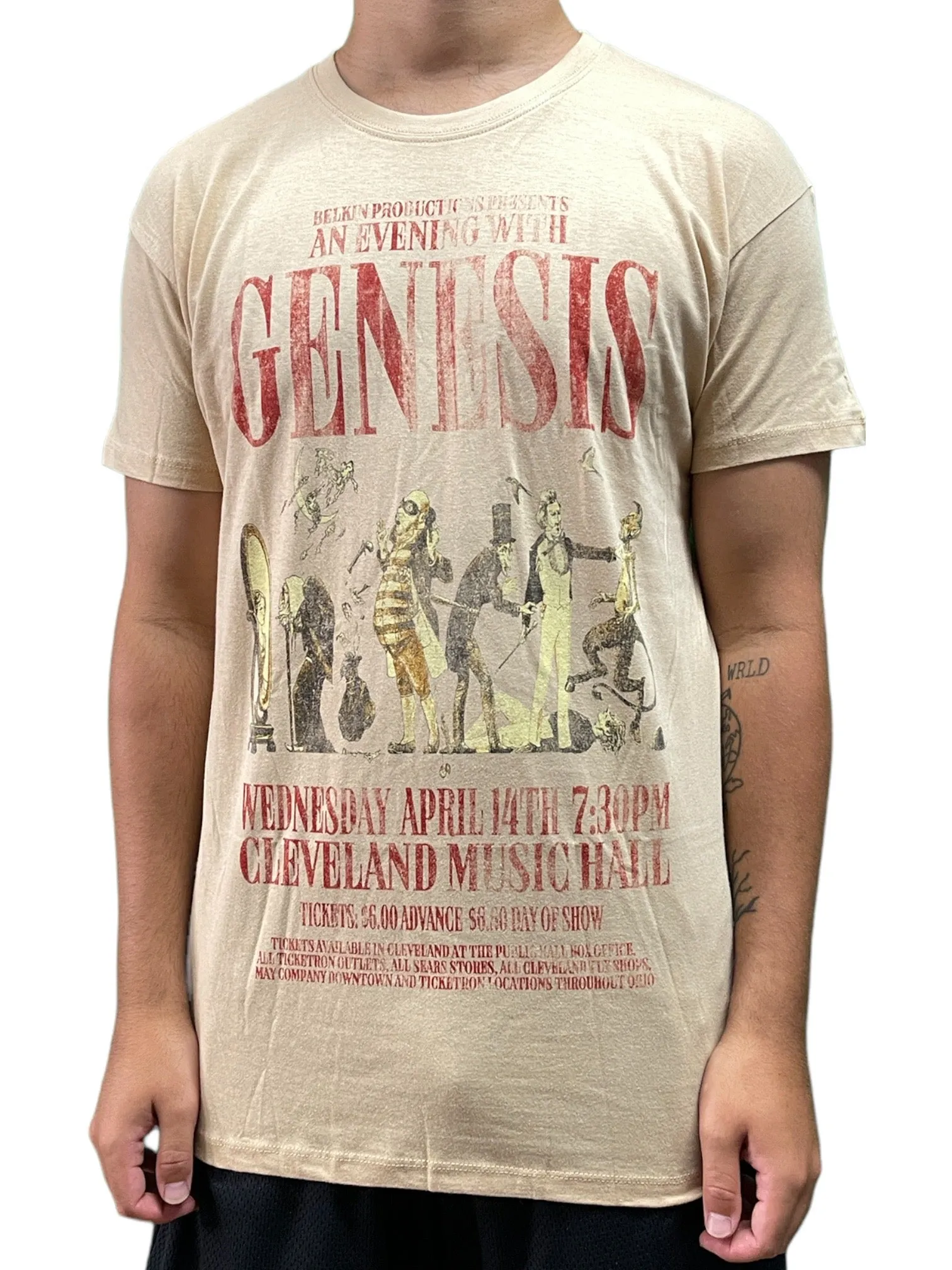 Genesis Evening With Unisex Official T Shirt Various Sizes Sand