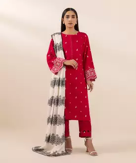 Jacquard Dupatta with Lace