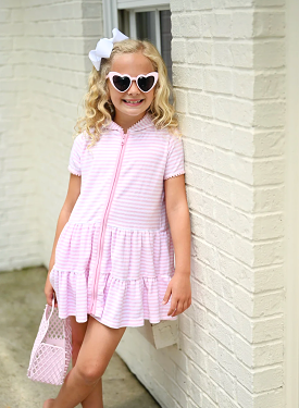 James & Lottie - Little Girls Pink Terrycloth Coverup