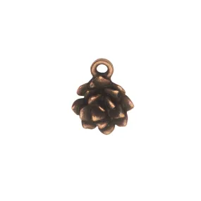 Metal Charm, Succulent 12x15mm, Antiqued Copper, by Nunn Design (1 Piece)