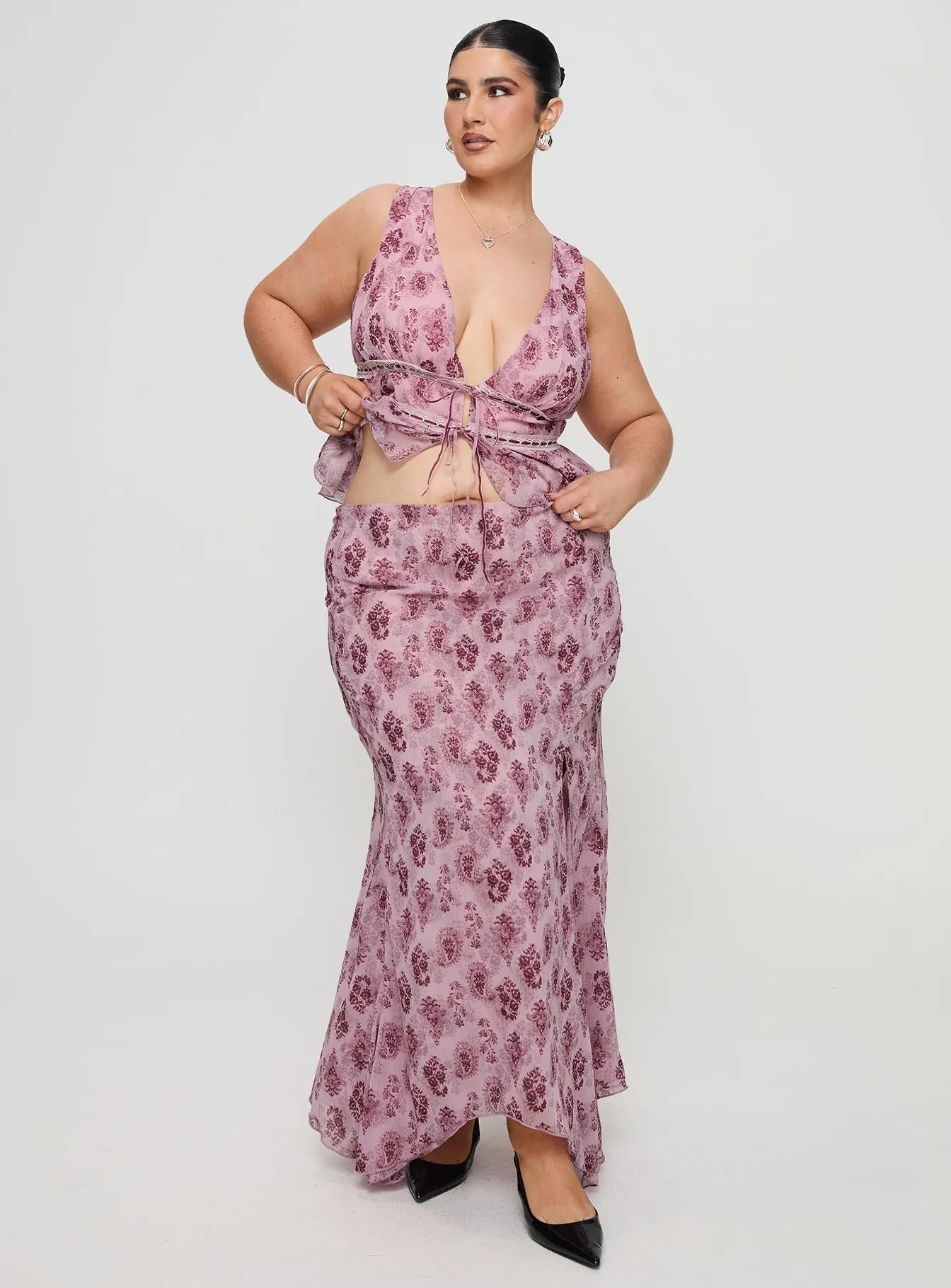 Nikolise Maxi Skirt Purple Curve