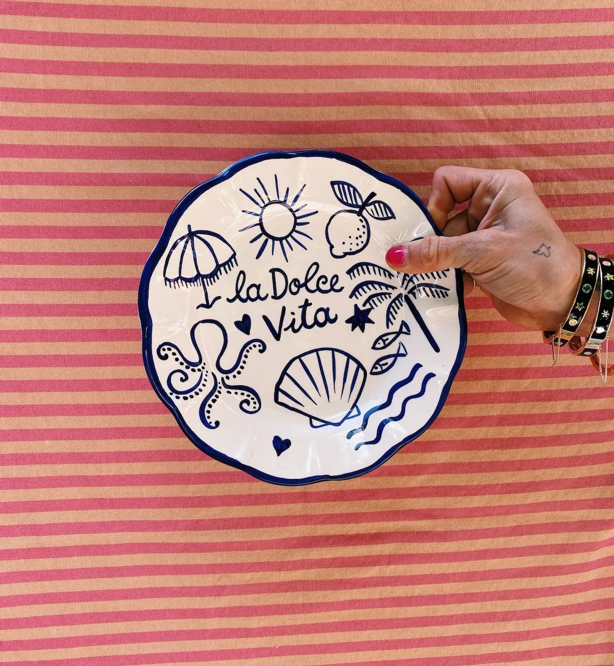 Popolo Blue La Dolce Vita Plate